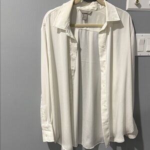 H&M Cream Button-Up Blouse
